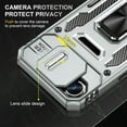 thumbnail image 2 of Dteck Case for iPhone 16e,Shockproof Rugged Case with Slide Camera Cover Rotated Ring Kickstand Military-Grade TPU+PC Back Phone Case for iPhone 16e,Gray, 2 of 7