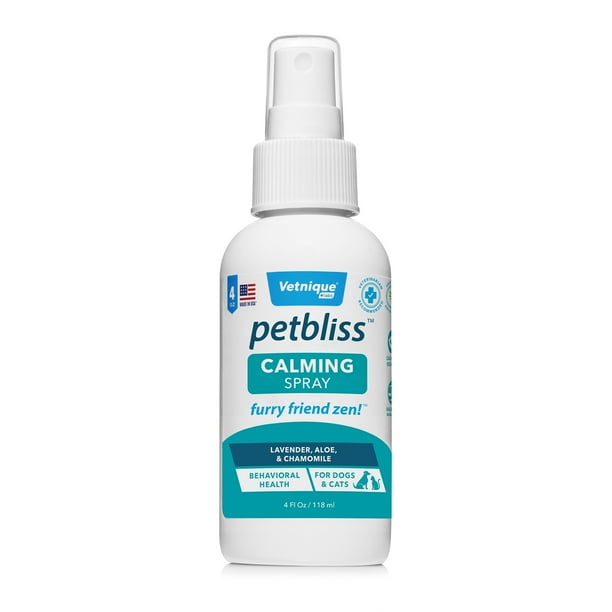 Vetnique Labs Petbliss Calming Spray for Dogs & Cats with Essential Oils for Separation Anxiety