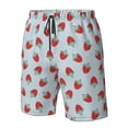 thumbnail image 3 of Wukai Hand Drawn Strawberry Print Beach Trunks with Compression Liner Swimsuit Quick Dry Beach Sports Shorts with Pocket-X-Large, 3 of 8