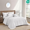 thumbnail image 2 of Blythease Oversized King Bedspread, Modern & Contemporary Look, Lightweight Bedding Cover, Reversible, 5 Piece Set, Pure White, 2 of 7