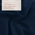 thumbnail image 7 of 3 Piece Luxury 5 Inch Two Layer Ruffle Comforter 550 GSM All Season (Oversized Queen Size) Premium Super Soft - 800 TC, 100% Egyptian Cotton- Solid Navy Blue Colour, 7 of 7