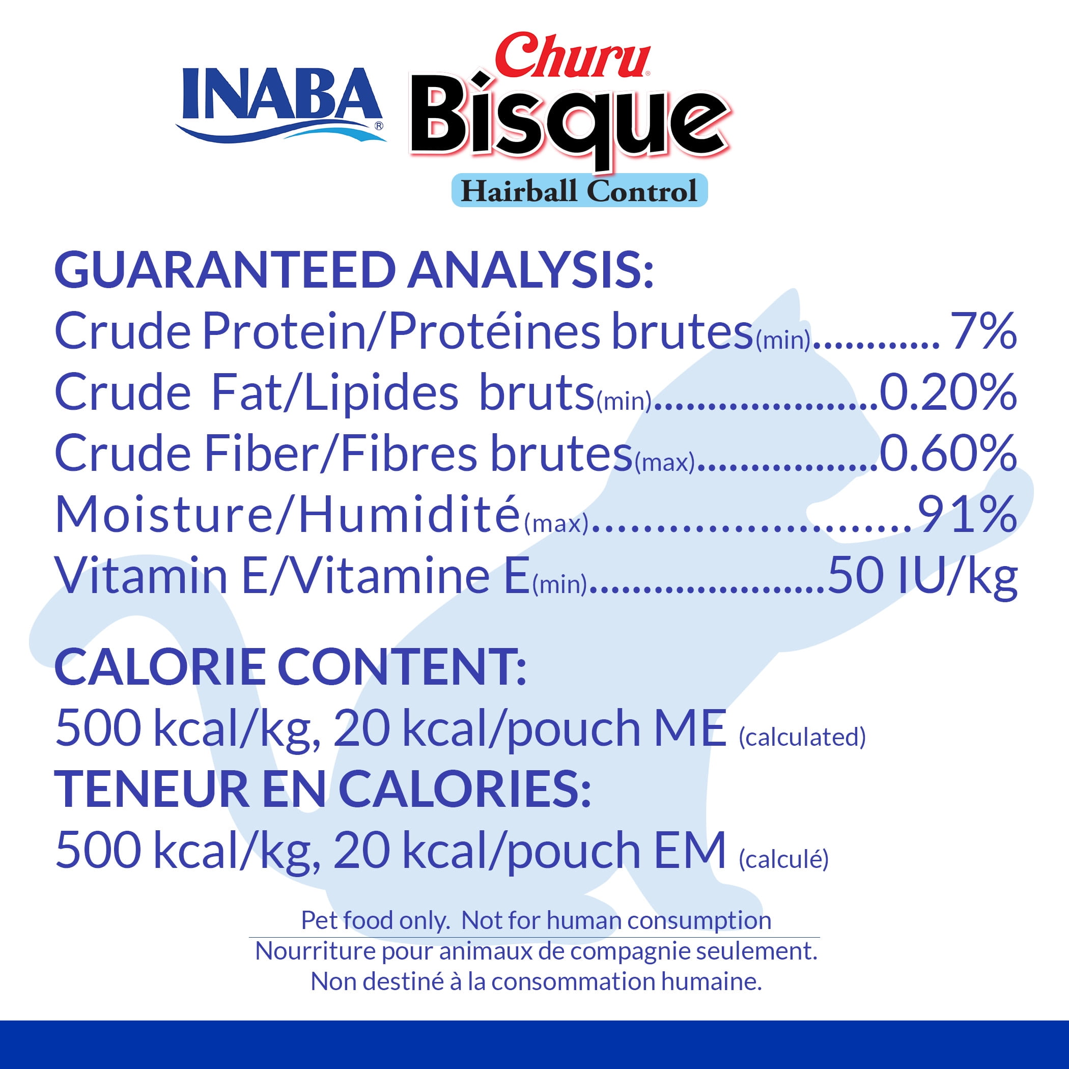 INABA Churu Bisque Indoor Care for Hairball Control for Cats, Creamy Lickable Puree Side Dish with Vitamin E, 1.05 Ounce Pouch, 5 Pouches, Chicken Recipe