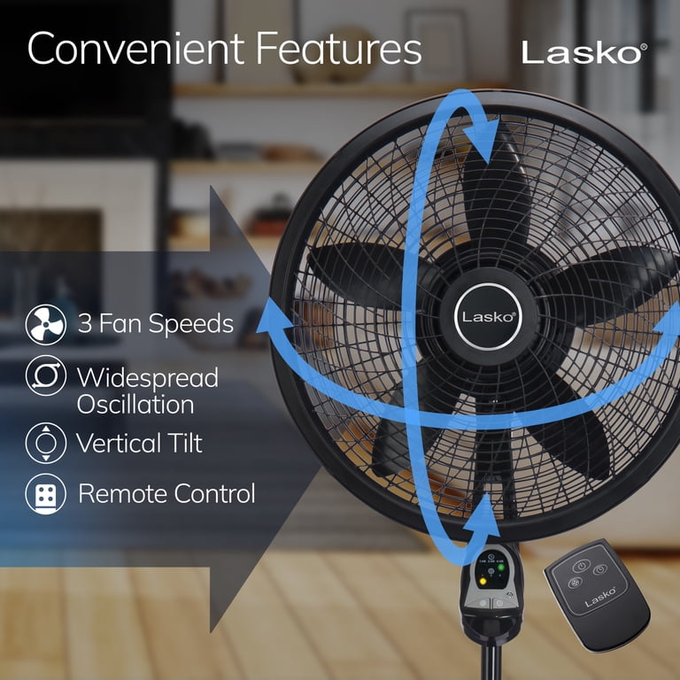 Lasko Cyclone 18" Pedestal Fan, 3-Speed, Remote, Timer photo 3