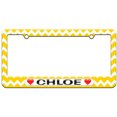 thumbnail image 1 of Chloe Love with Hearts License Plate Tag Frame, Multiple Colors, 1 of 1