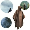 thumbnail image 4 of Poncho de lluvia con capucha para clima húmedo, impermeable, reutilizable, con dosel, multiusos, alfombrilla de suelo, chaqueta de lona para adultos, Marrón DYNWAVEMX Poncho de lluvia, 4 of 6