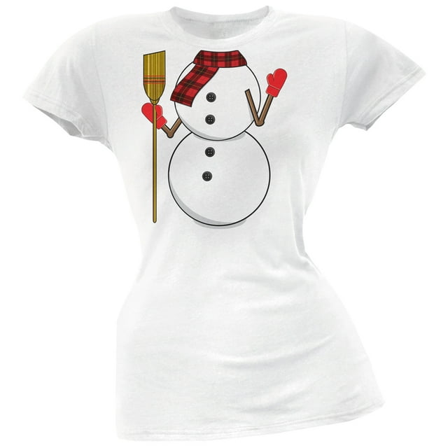 Snowman T-Shirt Doux Blanc pour Juniors avec Costume de Corps