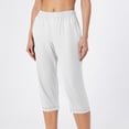 thumbnail image 6 of Women's Casual Plus Size Capri Pants - Elastic Waist Pull On Stretchy Summer Knee Length Leggings, 6 of 7