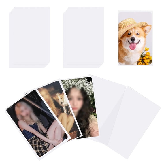 100 Pcs photocard Sleeves, 57x88mm Ultra Clear and Thick Sleeves Idol Photo Cards Protector Trading Cards Shield Cover