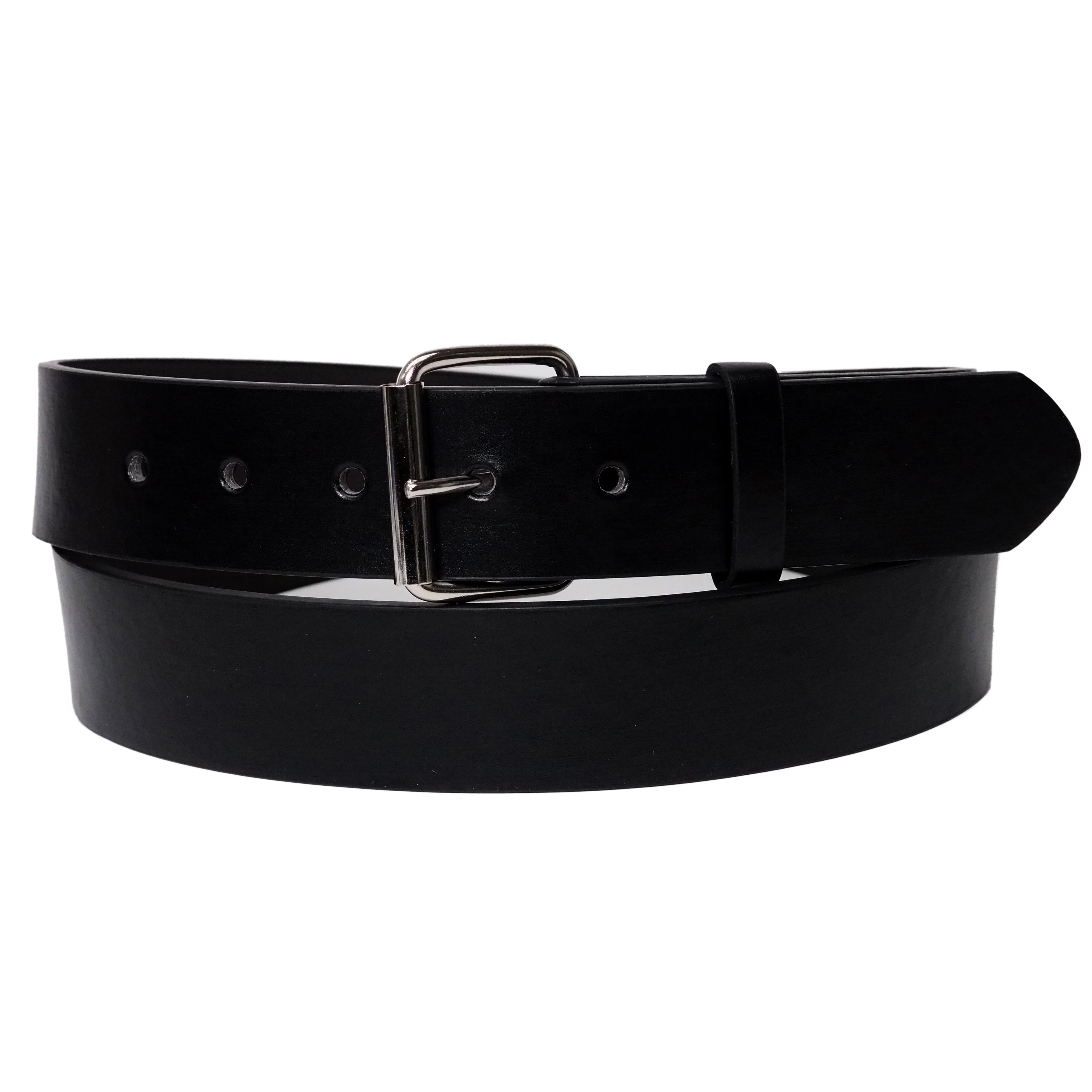 Black Bonded Leather Belt with Removable Belt Buckle