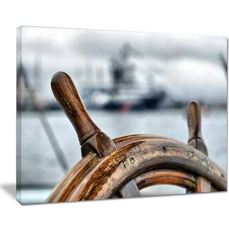 Design Art 'Steering Wheel Sailboat' Graphic Art on Wrapped