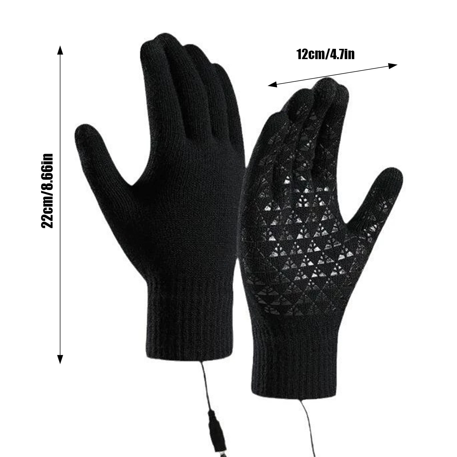 Heated Touchscreen Winter Gloves USB Rechargeable for Cold Weather,Thermal Warm Gloves for Men Women with Upgraded Heating,for Outdoor Skiing&Winter Activities,Soft Knit Lining Gloves