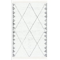 SAFAVIEH Casablanca Alayna Diamond Cotton Area Rug, Ivory/Black, 8' x 10'