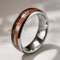 thumbnail image 4 of King Will 6mm Silver Tungsten Wedding Ring with Koa Wood Zebra Wood Two Arrows Inlay Dome Hunting Ring Wedding Band Engagement Ring Size 12, 4 of 7