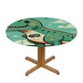 thumbnail image 3 of WYYP Tyrannosaurus Rex Round Table Cover 100% Polyester Fiber with Elastic Edge White, 3 of 8