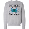 thumbnail image 2 of Inktastic Baltimore Maryland Vacation Blue Crab Adult Sweatshirt, 2 of 4