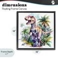 thumbnail image 4 of Stupell Industries Bohemian T-Rex Among Palm Trees Black Floating Frame Canvas Art, 18 x 18, by Creative Studio, 4 of 8