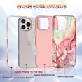 thumbnail image 2 of CASEFIV for iPhone 16 Pro Max Case,Marble Pattern 3 in 1 Heavy Duty Shockproof Rugged Hard PC+Soft Silicone Drop Protective Girls Women Cover,Rose Gold, 2 of 7