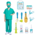 thumbnail image 1 of Giaford Doctor Scrubs para niños disfraz de médico conjunto de vestir para niños y niñas, 1 of 5