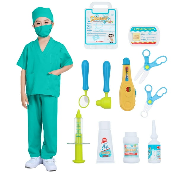 Giaford Doctor Scrubs para niños disfraz de médico conjunto de vestir para niños y niñas