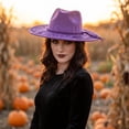 thumbnail image 2 of Women Halloween Classic Western Cowboy Hat Unisex Adult Faux Western Embossed Art Fedora For Holiday Party Headwear, 2 of 9