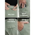 thumbnail image 6 of RAW X Mens Belted 12.5" Inseam Knee Length Cargo Shorts, Leaf Green, 46, 6 of 7