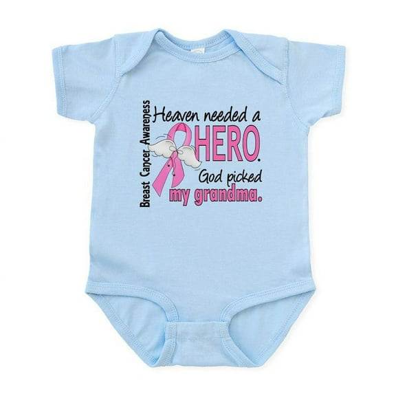 CafePress - Heaven Needed A Hero Breast Cancer Infant Bodysuit - Baby Light Bodysuit, Size Newborn - 24 Months