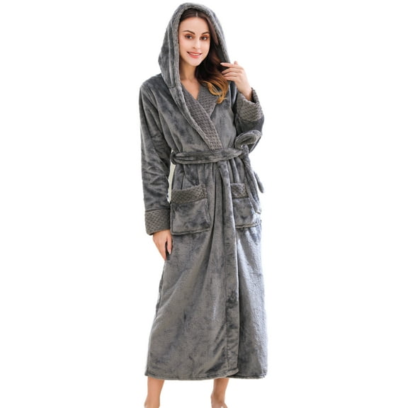 Richie House Women's Fleece Robe with Hood RHWN2233