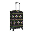 thumbnail image 3 of Easygdp Mardi Gras Fleur de Lis Print Elastic and Washable Suitcase Protective Cover with Hidden Zipper Fits 18-32 inch Luggage -Large, 3 of 9
