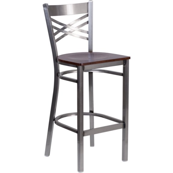 Flash Furniture X Back Bar Stools, Gray/Walnut