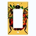thumbnail image 5 of Metal Light Switch Plate Cover Unique Floral Lady Bug Mustard Yellow BUT014, 5 of 13