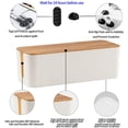 thumbnail image 3 of Cable Management Box Large Wooden Style Cable Organizer Box To Hide Wires&Power Strips | Cord Organizer Box | Cable Organizer For Home & Office [White], 3 of 7