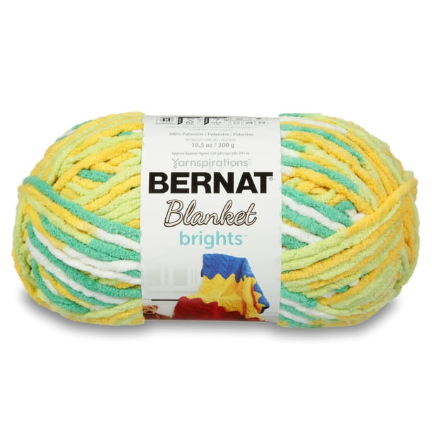 Bernat Blanket Brights Yarn, Lemonade Varg, 10.5oz(300g), 2 Pack