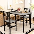 thumbnail image 6 of MOOSENG Small Wooden Dining Table Set for 2, Industrial Sturdy Dinette, Space-Saving Kitchen Table Set for Apartment, Living Room, 6 of 9