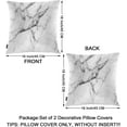 thumbnail image 6 of Marble Pattern Decorative Throw Pillows Covers, Smoky Ink Marble Square Pillow Cushion Covers for Man Woman, Pillowcases Decor for Home Sofa Bed Garden 2 Packs, 18x18 Inch, White Gray Marble, 6 of 6