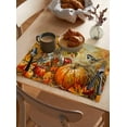 Gehucoxee Fall Pumpkins Placemats for Dining Table Set of 4 Linen Place