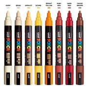 Uni POSCA PC-5M Warm Tone Water-Based Markers, Reversible Medium Tip (1.8-2.5mm), Warm Tone Ink Colors, 8 Count