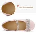 thumbnail image 4 of Kushyshoo Pink Girl's Bow Mary Jane Dress Shoes Ballet Princess Flats with Rhinestone Strap 2M, 4 of 6