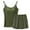 Army Green A, variant on Zpanxa Two Piece Sets for Women Summer Outfits Lounge Sets, Thin Casual Loose Suspender Tops and Shorts with Pockets, Women's Pajama Sets, Solid Color Comfy Homewear Clothes Brown A XL