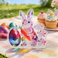 thumbnail image 4 of Decoraciones de Pascua, adornos de Pascua, decoraciones de escritorio de acrílico de conejo de Pascua, lindas figuras de conejo con huevo colorido para rellenar canastas de Pascua, regalos para niños,, 4 of 5