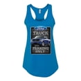 thumbnail image 2 of Ford Truck Parking Only Sign Gift for Owners of Ford Trucks | Womens Cars and Trucks Jersey Racerback Tank Top, Turquoise, Small, 2 of 3