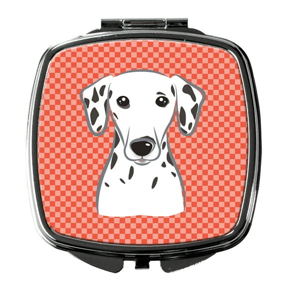 Red Checkered Dalmatian Compact Mirror