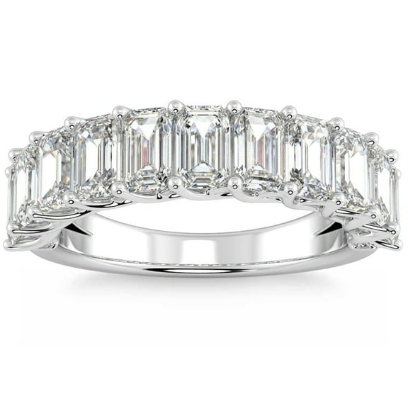 Pompeii 3.60Ct Emerald Diamond U-Prong Wedding Anniversary Ring 14k Gold Lab Grown