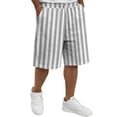 thumbnail image 2 of Trgacdwlo Casual Shorts for Men Striped Elastic Waist Beach Shorts for Men with Pocket Breathable Running Workout Athletic Shorts for Men, 2 of 6