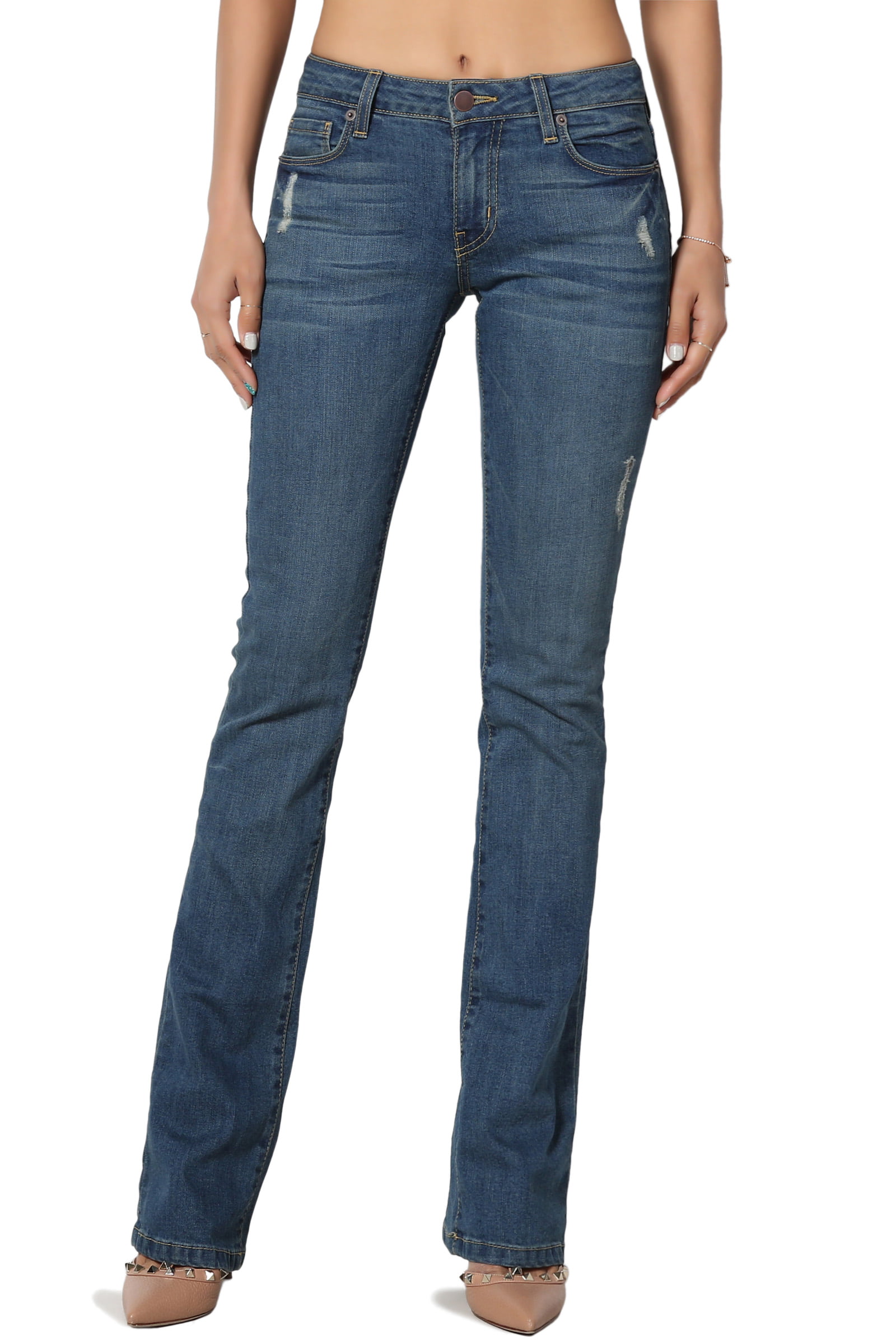mid rise slim bootcut jeans