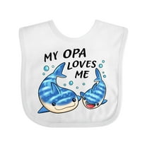 Inktastic My Opa Loves Me- whale shark Boys or Girls Baby Bib