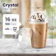 thumbnail image 2 of Fit Meal Prep 100 Pack 16 oz Disposable Plastic Coffee Cups with Dome Lids, To Go Iced Coffee Cups with Lids, BPA Free Clear Parfait Cups for Party, Smoothie, Bubble Boba, Juice, Milkshake, 2 of 6