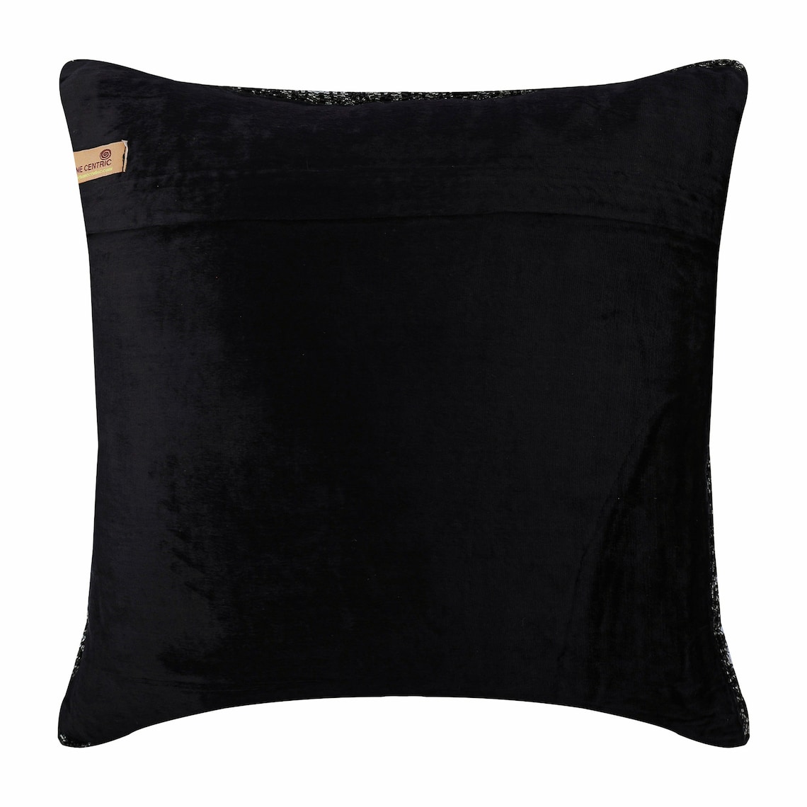 The HomeCentric Pillow Case Covers With Zipper Black Pillow Cover Solid Beaded Cord Pillowcase Pack of 2 18x18 inch (45x45 cm) Throw Pillow Cover Square Velvet Pillow Cover Couch Solid - Black Shimmer