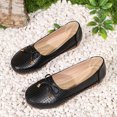 thumbnail image 4 of Miluxas Leather Flat Shoes, Lightweight Anti-Slip Breathable for Women Dressy Slip-On Bow-Knot Flats Loafers Black 6.5(38), 4 of 9