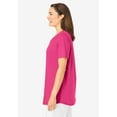 thumbnail image 3 of Woman Within Plus Size Short-Sleeve V-Neck Shirred Tee, 3 of 5