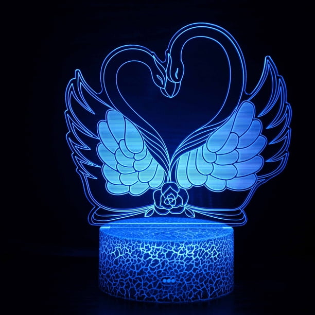 Lámpara de mesa Penguin Flamingo 3D Colorful Touch Bedside Night